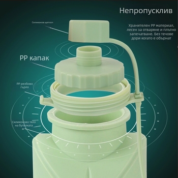 Силиконова сгъваема чаша за вода с хранително качество, за пътувания и къмпинг, ултра лека, удароустойчива, преносима, персонализируема.