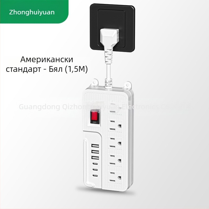 Разклонител с европейски стандарт, множество гнезда, USB порт с висока мощност, UK и US стандартни щепсели