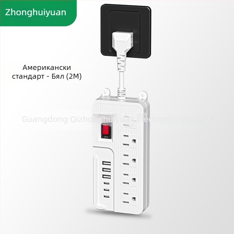 Разклонител с европейски стандарт, множество гнезда, USB порт с висока мощност, UK и US стандартни щепсели