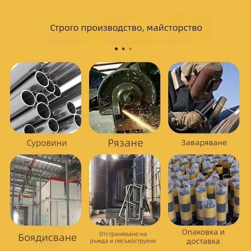 Удароустойчива предупредителна колона от стоманена тръба с фланцова база за входове на пътища и паркинги