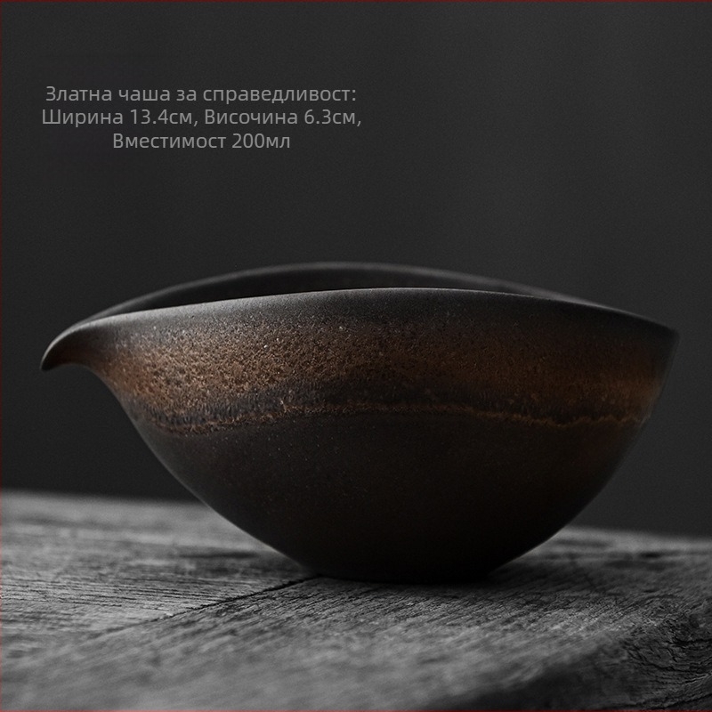 Антикварна глазирана керамична чаша Gongdao и комплект за кунг-фу чай с ръчно изработен разделител за чай и чаша с форма на орлов клюн в японски стил