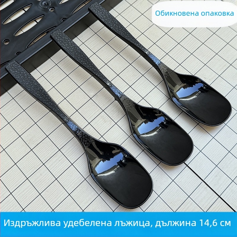 Еднократна пластмасова лъжица, индивидуално опакована, за десерт, супа и каша; лъжичка с клюновид връх