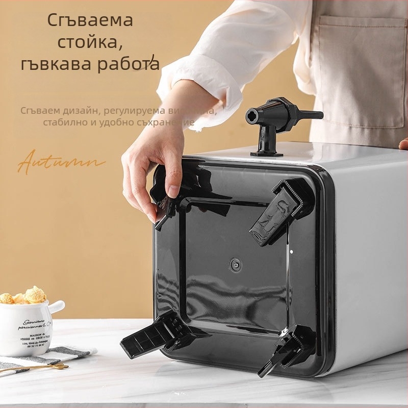 Комерсиална квадратна изолирана кофа за напитки с двойна изолация, 10 л, неръждаема стомана 304, квадратен дизайн, подходяща за чай и соево мляко