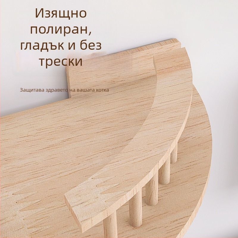 Стенно монтиран DIY котешки катерещ рафт с интегрирано котешко легло и зона за скачане.