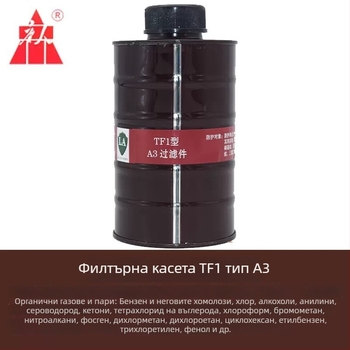 Индустриален филтър-картридж за газова маска за амоняк, въглероден оксид и диоксид на сярата — трисегментен филтриращ елемент