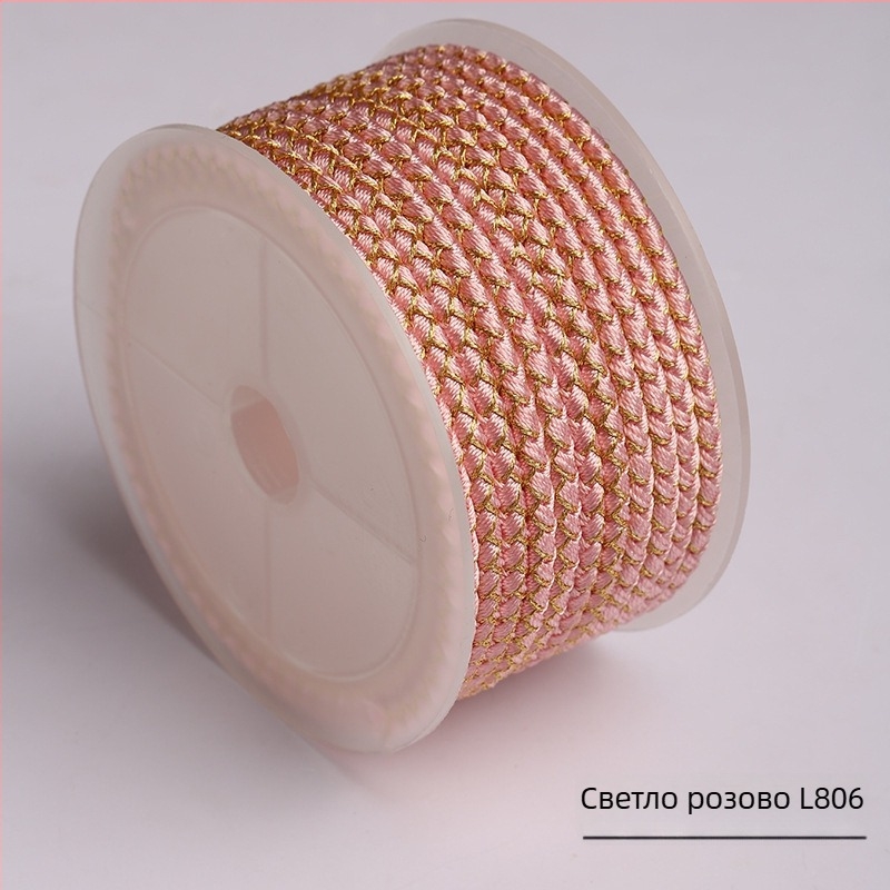 Dragon Knot 2025 Нова Dragon Scale плетен конец за гривна, ръчно изплетен, 4.0 mm златист цвят, многоцветен бижутерен конец