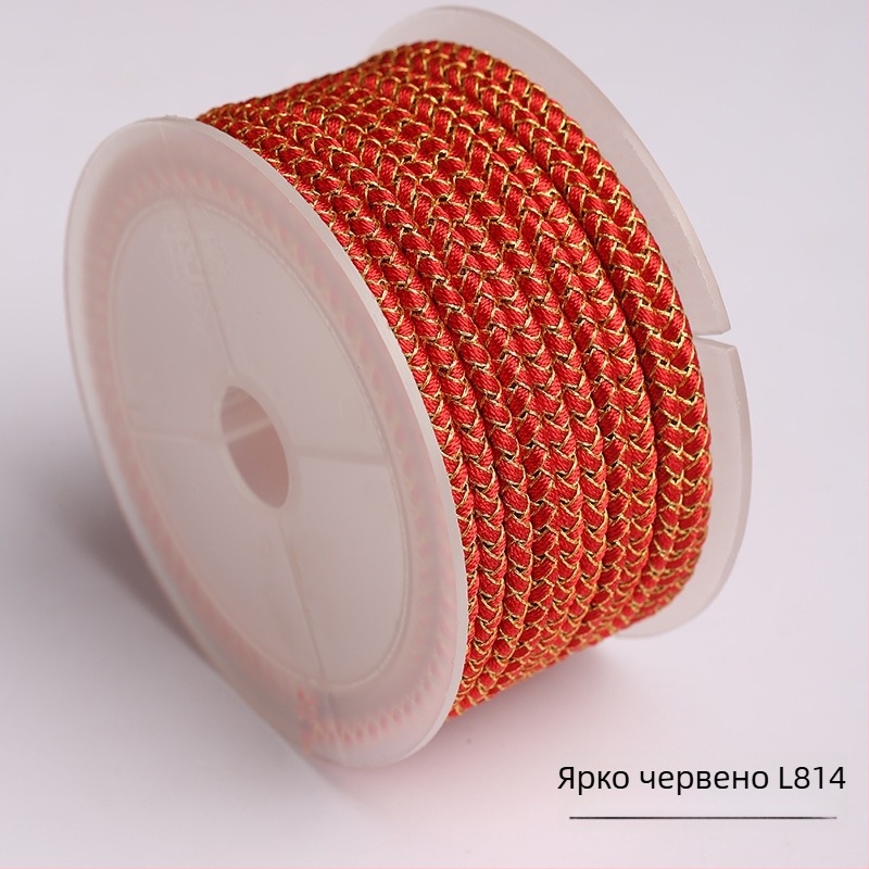 Dragon Knot 2025 Нова Dragon Scale плетен конец за гривна, ръчно изплетен, 4.0 mm златист цвят, многоцветен бижутерен конец