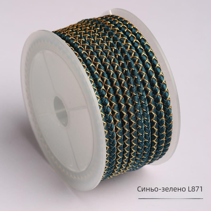 Dragon Knot 2025 Нова Dragon Scale плетен конец за гривна, ръчно изплетен, 4.0 mm златист цвят, многоцветен бижутерен конец