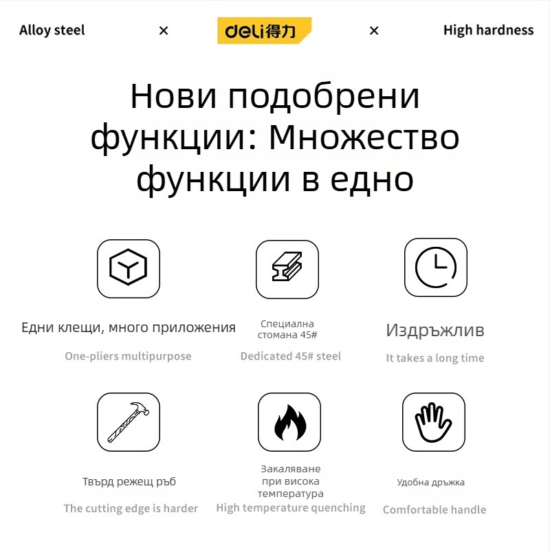 Дели набор от клещи за електротехника: многофункционални индустриални клещи от неръждаема стомана, антимагнитни, игловидни и диагонални клещи
