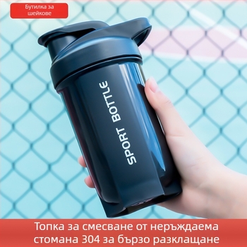 Фитнес шейкър – чаша за протеинови шейкове и напитки за замяна на храната, преносима с голям капацитет