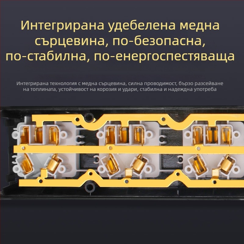PDU разклонител за шкафове и серверни помещения, мулти-изходен, защита от пренапрежение и претоварване
