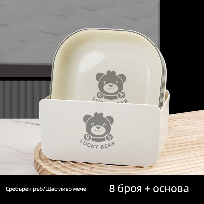 Висококачествен пластмасов поднос за закуски за дома, творческа чиния за плодове и зеленчуци, чиния за хранене с база за изхвърляне на кости