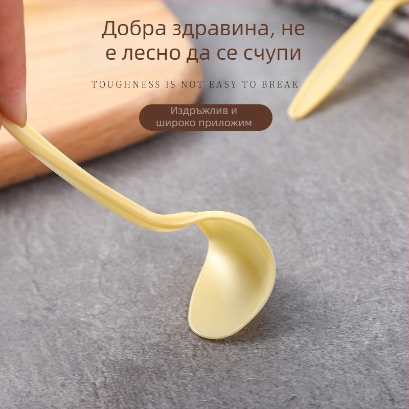 Еднократни пластмасови лъжички, дебелостенни: десертна лъжичка, супена лъжичка, лъжичка за каша, лъжичка за храна за вкъщи, плодова лъжичка