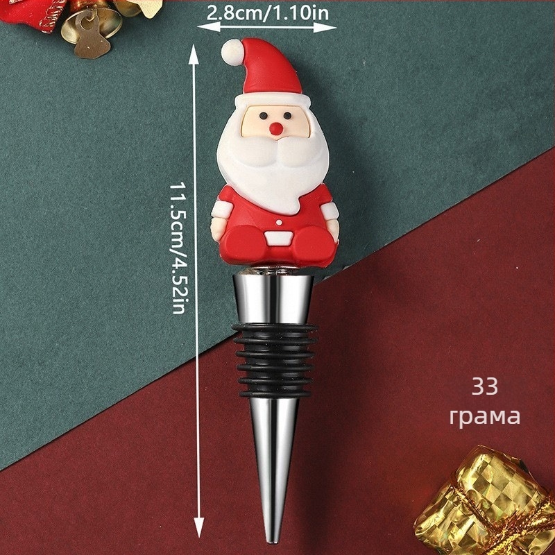 PVC тапа за вино с коледен карикатурен дизайн, подходящ за подарък, хранителна безопасност