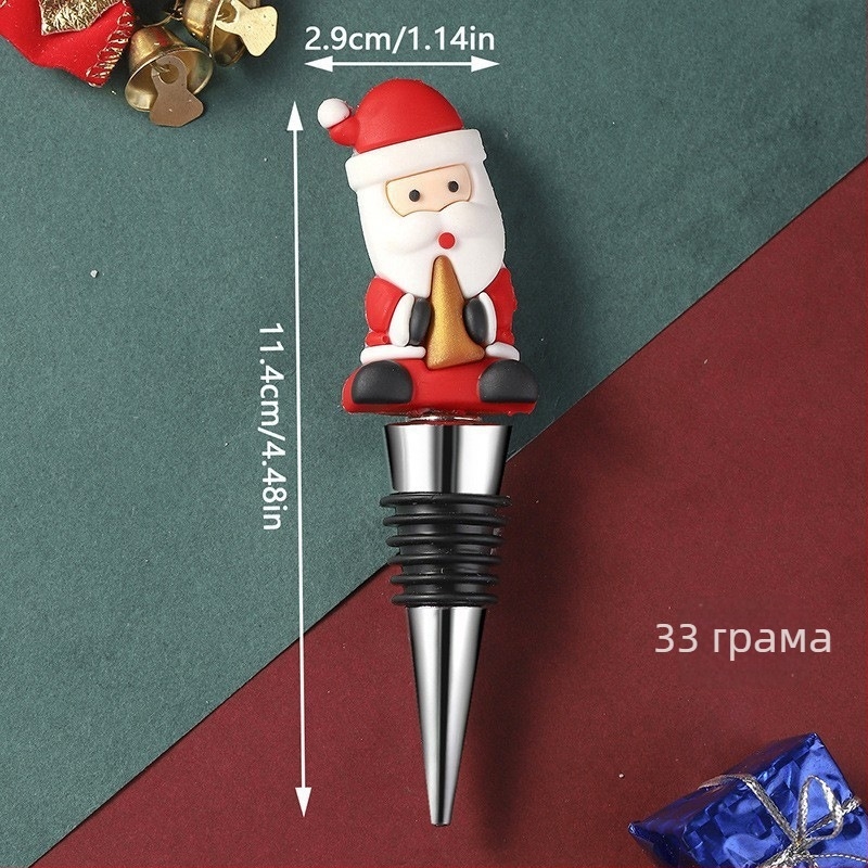 PVC тапа за вино с коледен карикатурен дизайн, подходящ за подарък, хранителна безопасност