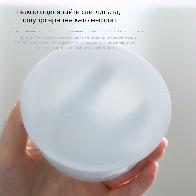 Гайван от бял порцелан Jingdezhen със капак, голям размер, керамичен комплект за чай, минималистичен дизайн