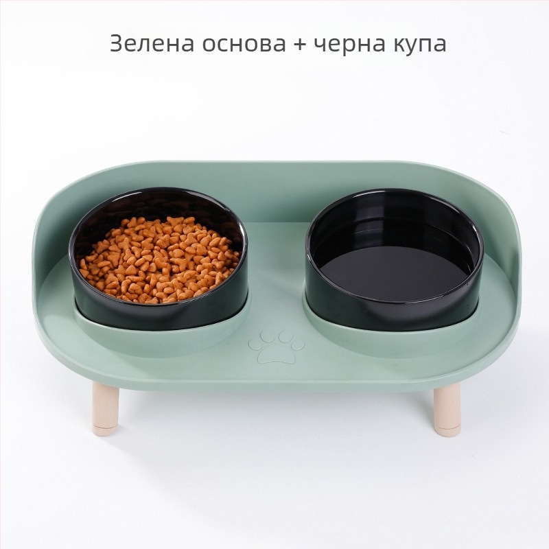 Антипроливни повдигнати купи за котки и кучета с интегриран съд за вода и храна
