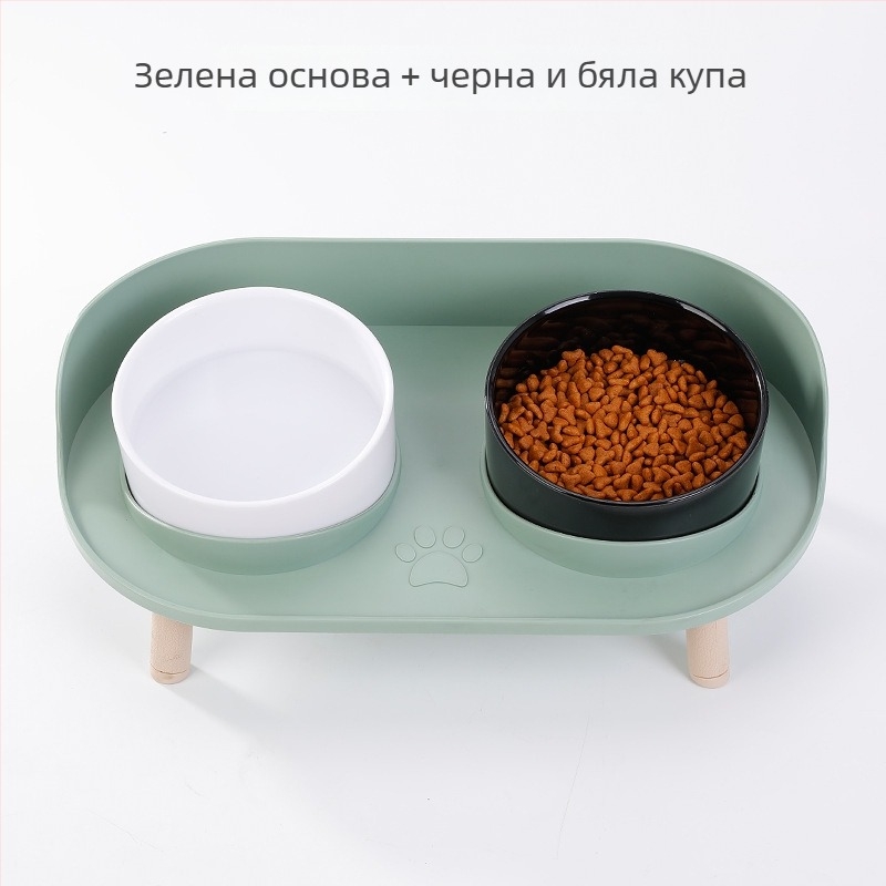 Антипроливни повдигнати купи за котки и кучета с интегриран съд за вода и храна