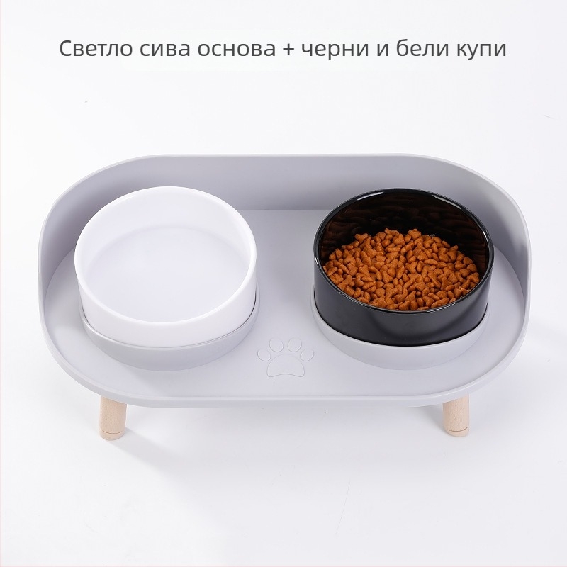 Антипроливни повдигнати купи за котки и кучета с интегриран съд за вода и храна
