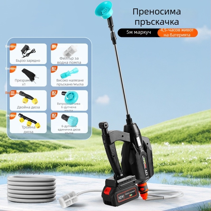 Електрическа пръскачка с високо налягане за пръскане на пестициди и дезинфекция, селскостопанска и домашна употреба, сменяема литиева батерия, съвместим с Makita щепсел, универсално зареждане