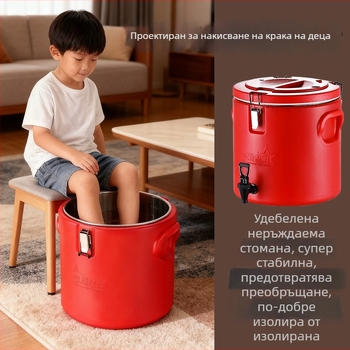 PE изолирана кофа, голям капацитет (6 л), за домашна употреба, поддържа топлината на супи и каши, кофа за столова, кофа за вана на крака, подходяща за улични продавачи