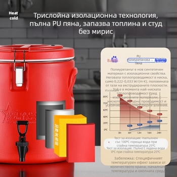 PE изолирана кофа, голям капацитет (6 л), за домашна употреба, поддържа топлината на супи и каши, кофа за столова, кофа за вана на крака, подходяща за улични продавачи