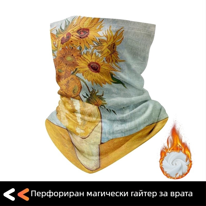 Есенно-зимна външна маска за къмпинг, преходи в планината, ски и колоездене, унисекс, флисово подплатена топла защита за лице и шия