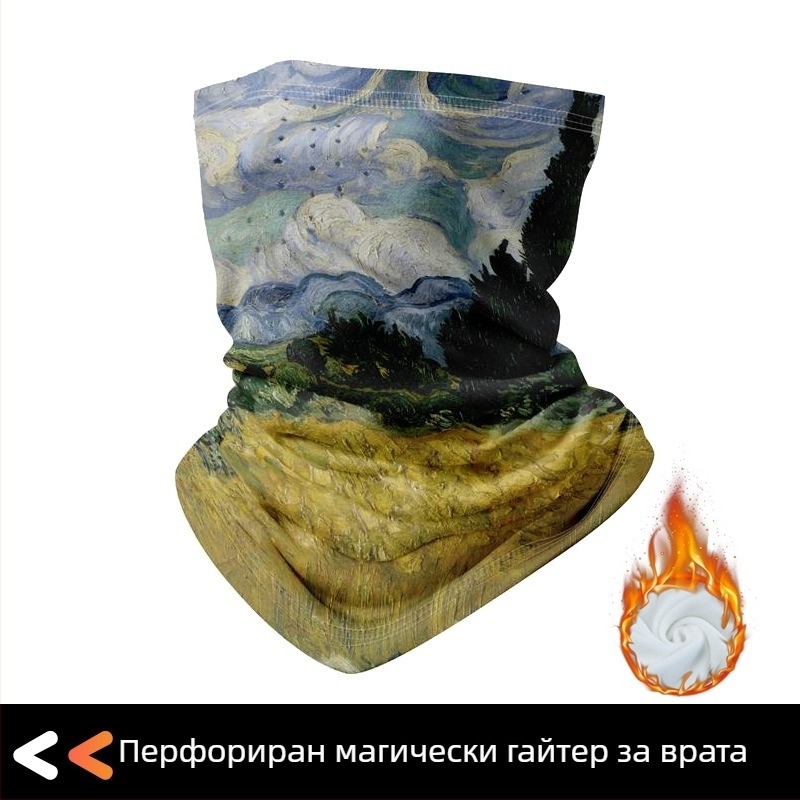 Есенно-зимна външна маска за къмпинг, преходи в планината, ски и колоездене, унисекс, флисово подплатена топла защита за лице и шия