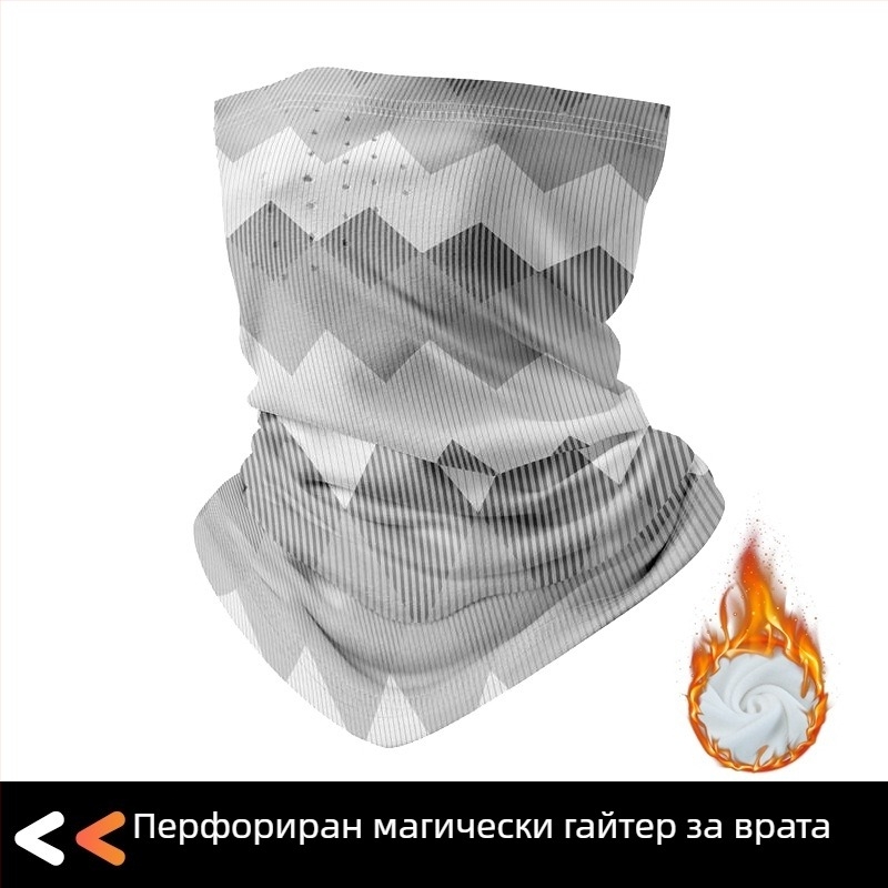 Есенно-зимна външна маска за къмпинг, преходи в планината, ски и колоездене, унисекс, флисово подплатена топла защита за лице и шия