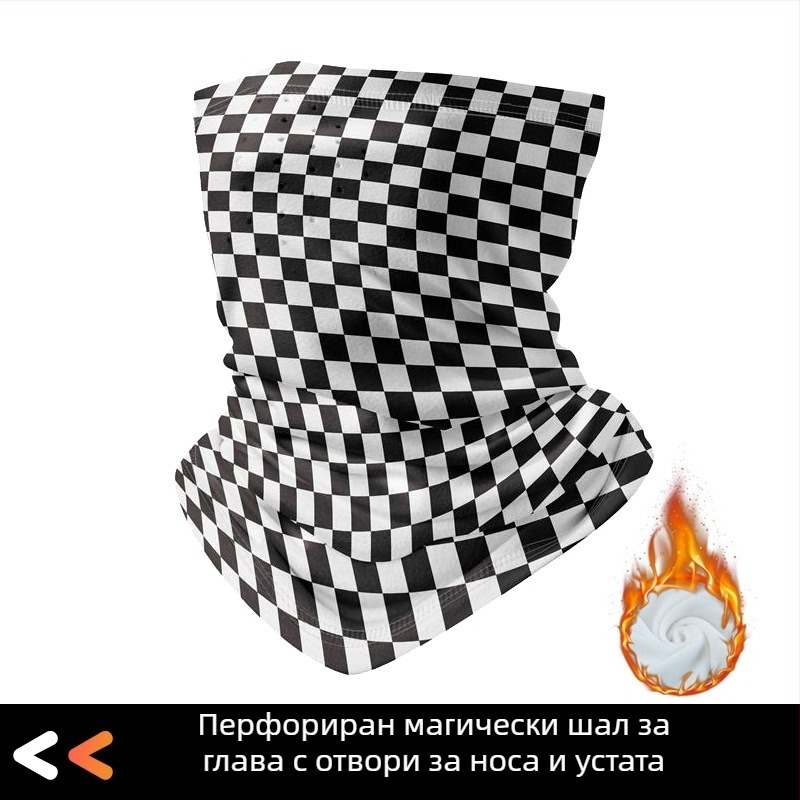 Есенно-зимна външна маска за къмпинг, преходи в планината, ски и колоездене, унисекс, флисово подплатена топла защита за лице и шия