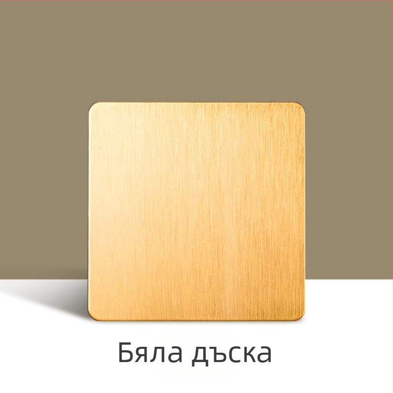 Латунно-златна ретро лицева плоча за ключ и контакт, метална платка за скрит монтаж, тип 86