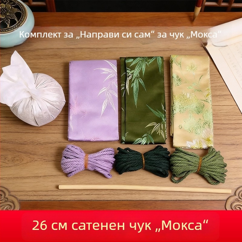 Mugwort Hammer – ръчно изработен DIY масажен чук със сатенено бродиран материален комплект (полуготов Wellness чук)