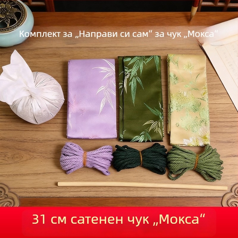 Mugwort Hammer – ръчно изработен DIY масажен чук със сатенено бродиран материален комплект (полуготов Wellness чук)