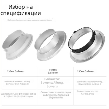 Softbox байонетна скоба за fotografия, съвместима със Shenniu, Jiebao, Zhijie softbox и Zhijie концентратор