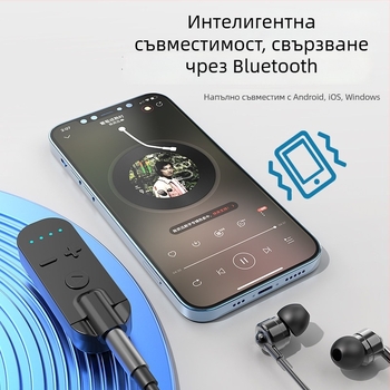 Bluetooth клип-он слушалка-приемник с костна проводимост, висококачествен звук, шумопотискане, HD обаждания и слушане на музика