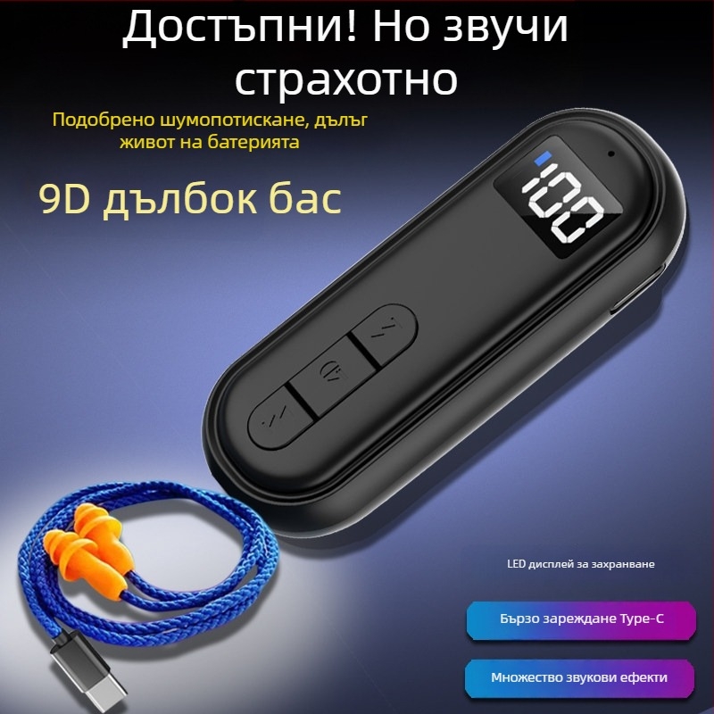 Bluetooth клип-он слушалка-приемник с костна проводимост, висококачествен звук, шумопотискане, HD обаждания и слушане на музика