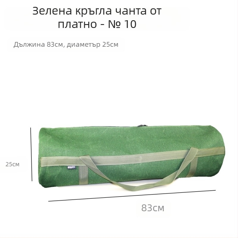 Удебелен платнен чан за инструменти за дърводелство, голяма кръгла ръчна торба