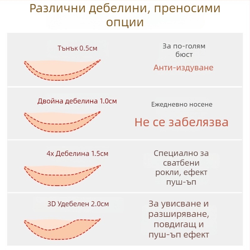Силиконова невидима грудна лепенка за без презрамки, повдига малък бюст за сватбена фотосесия