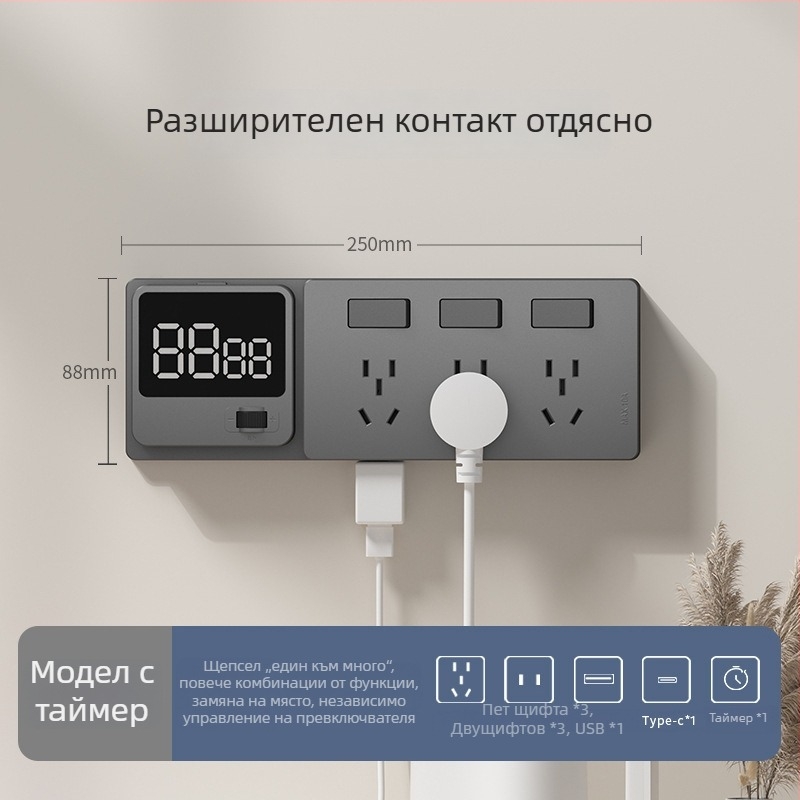 86-тип разширяем разклонител с множество гнезда за кухня – многофункционален конвертор с интелигентна защита от ниско напрежение