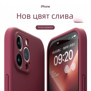 Калъф от течен силикон за iPhone — минималистичен мек корпус, против изпускане, пълно покритие