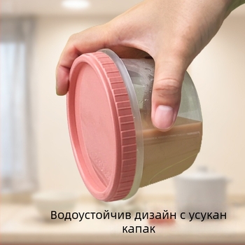 Еднократна дебела чаша за супа с винтов капак, PP пластмаса, заключващ капак, подходяща за микровълнова, чаша за разнос