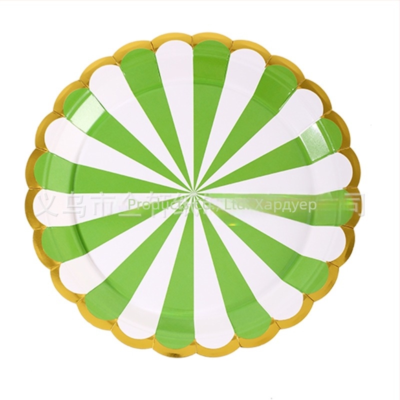 Биоразградими 9-инчови еднократни хартиени чинии за партита, кръгли за торта и лакомства, многоцветни, пакет 200 бр.
