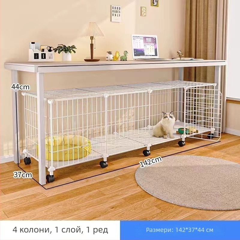 Двуетажна вътрешна котешка къщичка с обширно пространство за котки и малки кучета