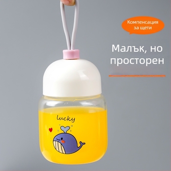 Мини стъклена чаша за дома, термоустойчива, компактна чашка с капак и сламка, за мляко, кафе и соево мляко
