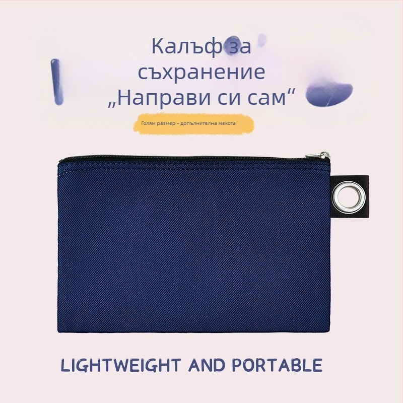 Канвасова чанта с цип за съхранение, DIY празна чанта за моливи и козметика