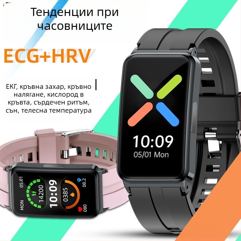2024 нов смарт часовник с Bluetooth, измерване на сърдечен ритъм и сън, неинвазивно измерване на кръвна захар и кислород в кръвта