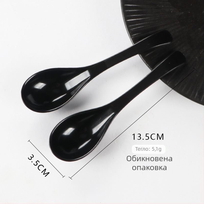 Beihe кристално пластмасова еднократна лъжичка за супа, индивидуално опакована, 9×3 см, удеблена, за супа, каша и десерт