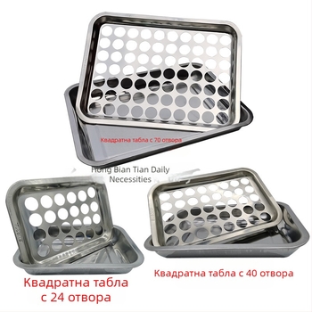 Държач за чаши за вино от неръждаема стомана, квадратен поднос с отвори за чаши, 24–77 отвори