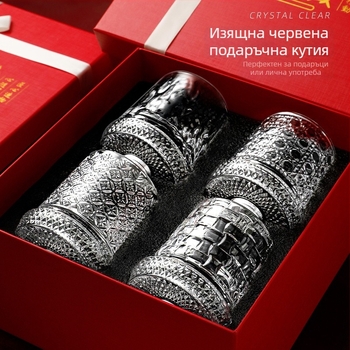 Кристална въртяща се чаша за бира и уиски със стъклена основа, релаксационна чаша, модерен минималистичен лукс за дома