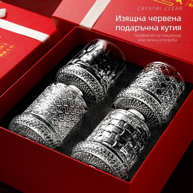 Кристална въртяща се чаша за бира и уиски със стъклена основа, релаксационна чаша, модерен минималистичен лукс за дома